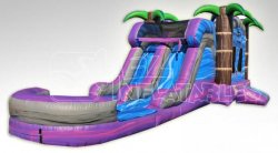 inflatable purple tropical bounce house water combo rental element145 329722426 Purple Tropical Combo w/ Pool
