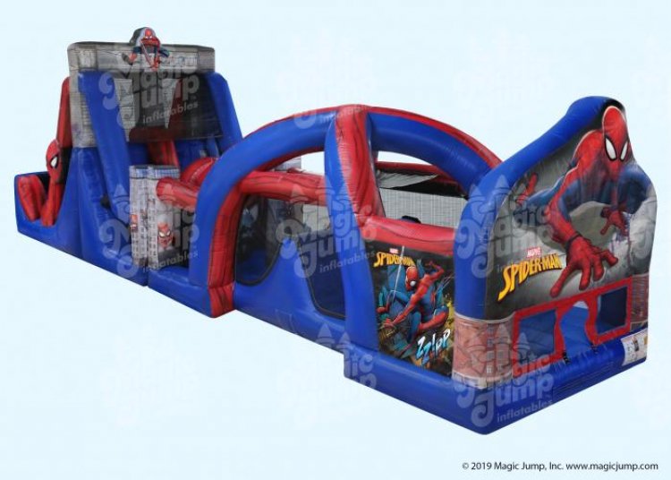 50ft Spider Man WATER Obstacle Course